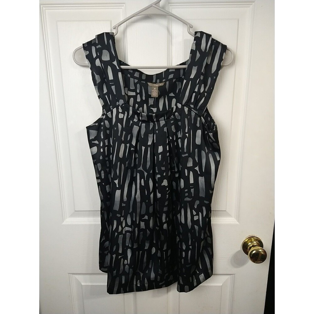 Pink Twill Woman M Tank Tunic Dressy Black Grey Business Casual Abstract Y2K